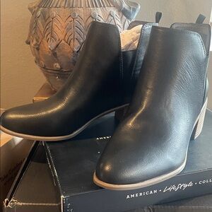 New in Box Classic slip on Black Ankle Boots